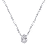 0.05ct 14k White Gold Diamond Pave Necklace